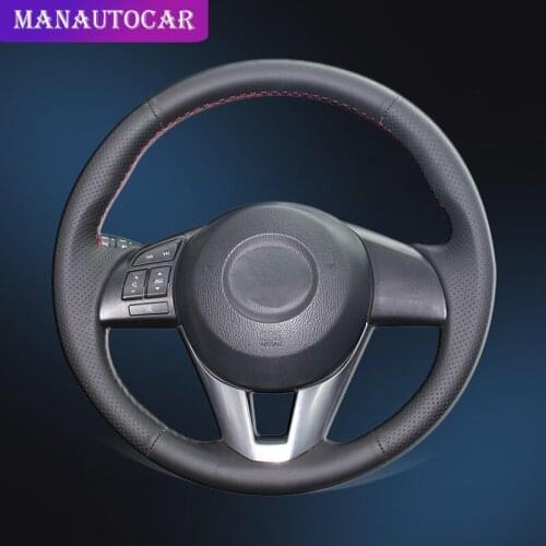 Car Braid On The Steering Wheel Cover for Mazda 3 Axela Mazda 6 Atenza Mazda 2 CX-3 CX-5 Scion iA 2016 Auto Interior Car-styling