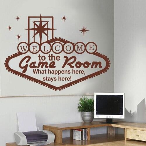 Large Gaming Room Zone Wall Door Decal Boy Room Play Room Game Welcome Hello Quote Wall Sticker Bedroom Vinyl Home Decor