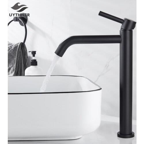 Black Basin Faucets Bath Basin Mixer Faucet Bathroom Vessel Washbasin Water Mixer Taps Hot and Cold Water Mixer TapBasin faucet