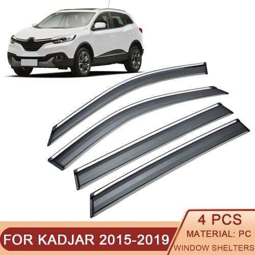 For RENAULT Kadjar 2015 2016 2017 2018 2019 Car Window Sun Rain Shade Visors Shield Shelter Protector Cover Trim Frame Sticker