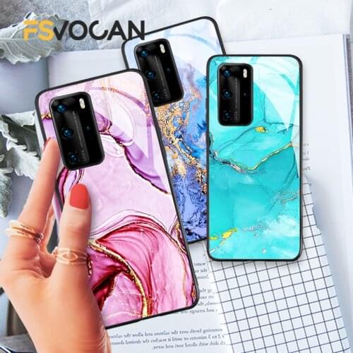Elegant Green Marble For Huawei P30 P40 P20 Lite E Pro Honor 10 10i Mate 20 30 Plus 8X 9X Nova 5T 5G Blue Pink Phone Case Cover