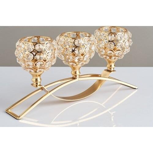 3 Arms Candelabras Crystal Candle Holders Candlesticks Ornament Decor Wedding Dinning Room Table Centerpieces