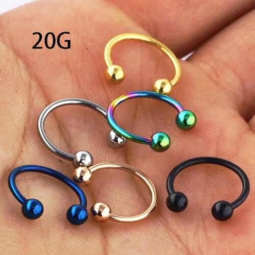 JUNLOWPY 20G Stainless Steel Nose Ring Hoop Septum Nose Studs Body Jewelry Piercing Cartilage Earring Lip Labret Eyebrow Rings