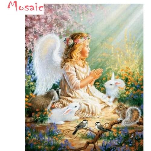 DIY Painting square/round diamond embroidery angel girl,5D,Diamond Painting,rabbit,3d Cross Stitch,Diamond Mosaic,wall sticker