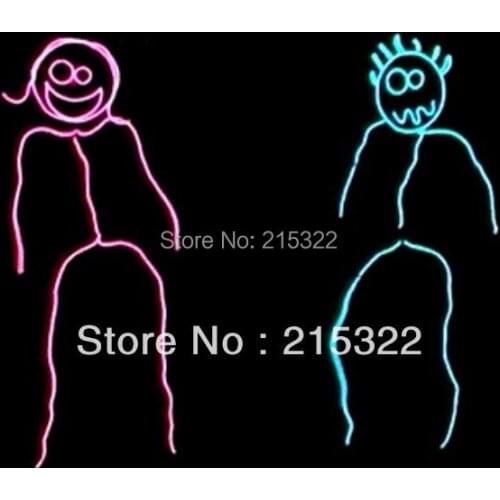 Carton el wire Luminous stickman led costume suits