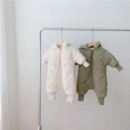 Baby Boy Winter Clothes Solid Baby Romper Jacket Hooded Jumpsuit Thick Warm Baby Snowsuit Outfits Baby Girls Clothes