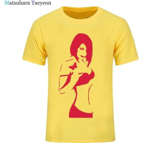 Matsuhara Taeyeon men brand Short Sleeve round collar printing Personalized Beauty Nude Mens wear A man funny t shirts - tshirt