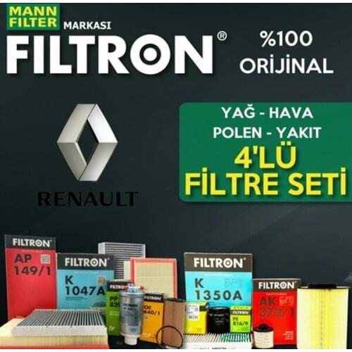 For Renault Fluence 1.5 Dci Filtron Filter Care Set 2010-2016