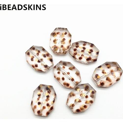 New arrival! 33x25mm 90pcs/lot clear acrylic Print Polka dot oval shape beads for jewelry DIY making (Design as shown)