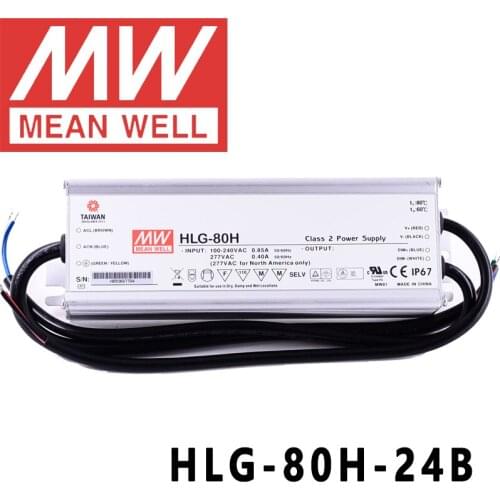 Original Mean Well HLG-80H-24B for Street/high-bay/greenhouse/parking meanwell 80W Constant Voltage Constant Current LED Driver