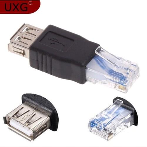 5PCS USB Type A Female To RJ45 RJ11 Male Ethernet LAN Network Router Socket Plug Adapter