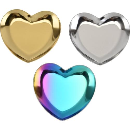 Nordic Style Storage Tray Light Luxury Jewelry Tray Stainless Steel Home Decor Round Plate Dessert Cake Snack Plate Gold Silver