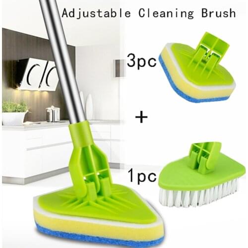 Adjustable Dusting Cleaning Brush Set Window Cleaner Tools Cleaning Scrub Household Wiper Sponge Brush Bathroom Kitchen Tools