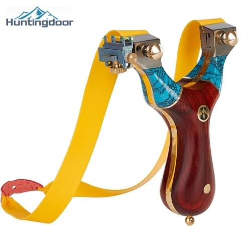 Titanium Alloy Slingshot Delicateness Turquoise Catapult Sandalwood Handle Hunting Accessories Shooting Practice Sling Wholesale