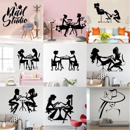 Beauty Salon Nail Manicures Vinyl Wall Sticker Wall Art Decor For Living Room Bedroom Salon Store Decoration Removable Decals