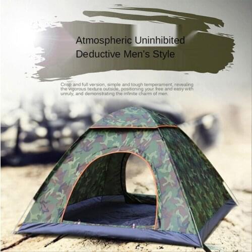 Outdoor Camping Folding Automatic Tent for 3-4 People Easy To Open on The Beach Windproof Waterproof Ultra-light Pop Up Tent