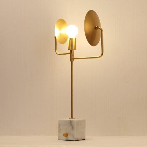 Modern Full Copper Table Lamp Marble Living Room Desk Lamp Creative Study Table Bedroom Bedside Home Desk Lighting TA059
