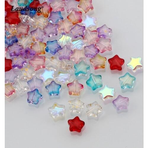 10/20/30/40/50PCS 8MM Star Glass Beads Transparent Crystal Loose Spacers Beads For Handmade Bracelet Necklace DIY Jewelry Making