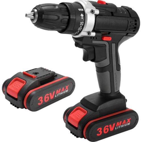 36V Impact Electric Cordless Drill High-power Battery Wireless Rechargeable Hand Drills Brush Motor Home DIY Electric Power Tool