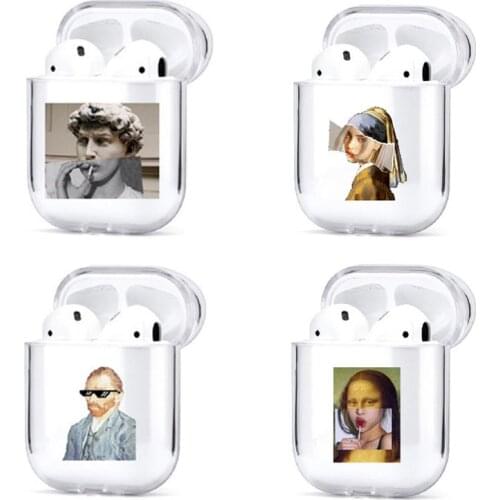 Funny Case For Airpods Transparent Bluetooth Headphone Protective Case For Air pods Hard Cover