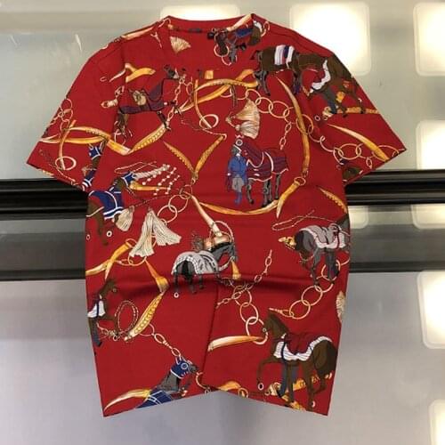 Fashion Black Tee Women 2021 Summer Runwnay New Cartoon Print Red Plus Size Gothic Clothing Casual T-Shirt