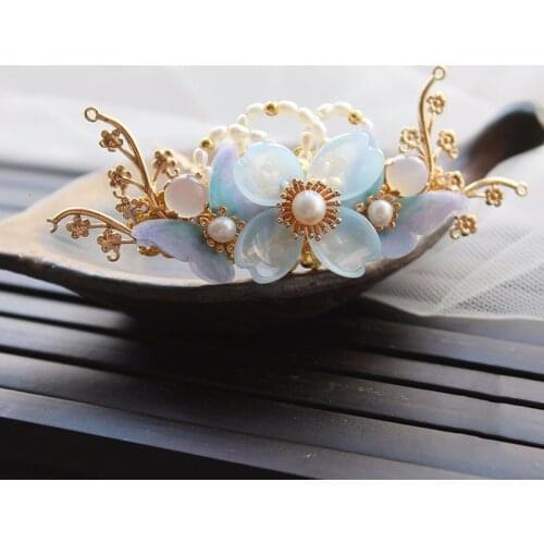 Original Design Hairpins Handmade Tiara Hair Accessories Hairpin Freshwater Pearl Women Accessories Classical Tiara Hair Crown