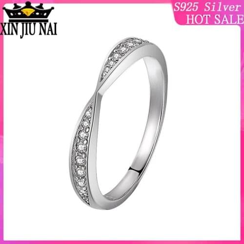 925 sterling silver tie arm ring female small Row drill broken drill ring finger girlfriends Valentines Day gift nickles women