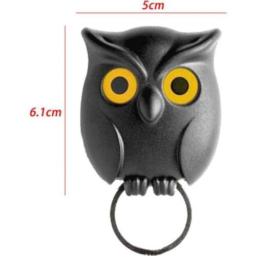 1PC Black White brown Wall Hanging Decorative Hooks Organizer Owl Shape Key Holder Self Adhesive