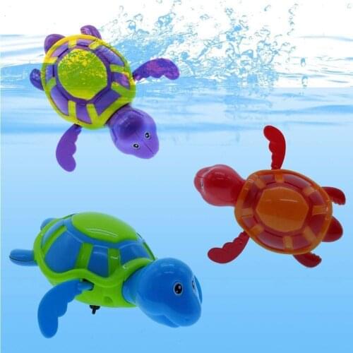 1Pcs Bath Toys Turtle Dolphin Baby Shower Baby Wind Swimming Color Play Random Water Up Toy In Baby Pool Accessories Play S V1K1