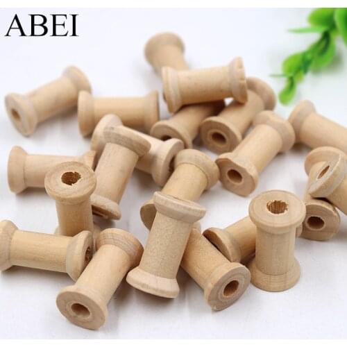 10pcs/lot 27*16MM Wooden Spool for Thread String Rolling Wire Bobbin DIY Needlework Patchwork Sewing Tools Supplier