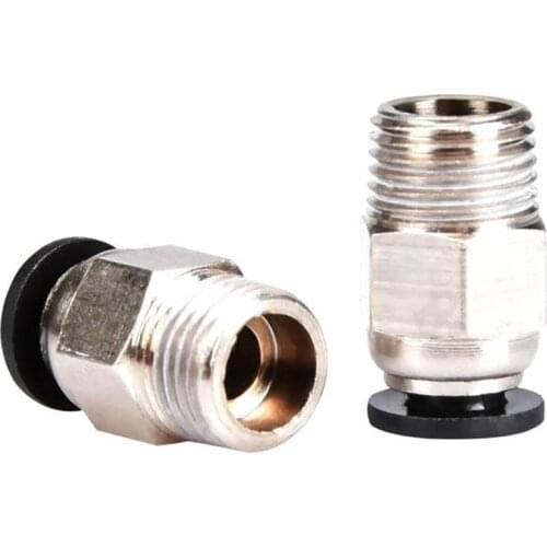 10pcs Pneumatic PC4-01 Connector Straight For V6 V5 3D Printer Part 1.75mm 3mm Quick Coupler J-head Fitting Hotend Copper Part