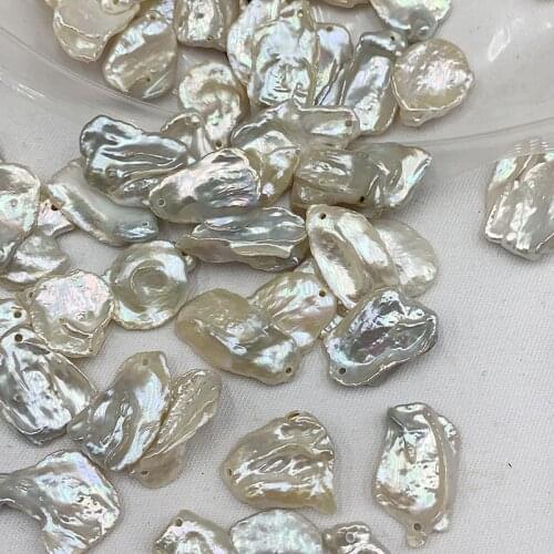 18-25MM 6Pcs Baroque Petal 100% Natural Freshwater Pearl Bead Jewelry Beads Jewellery Findings