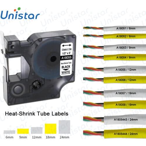 18055 Compatible for Dymo Rhino Industrial Heat Shrink Tubes Label Writer and Industrial Dymo Tape 18051 18052 18053 18056 18057