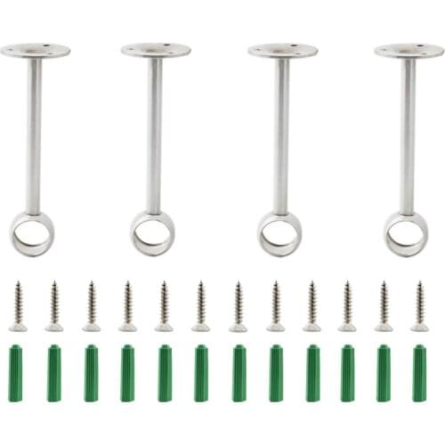 2PCS Closet Rod Holder,15CM Stainless Steel Rod Bracket Flange,Mounting Bracket Hardware Heavy Duty Shower Curtain Pipe Support