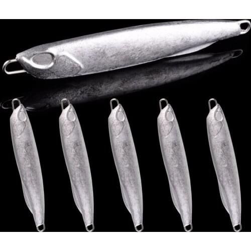 20pc Blank Metal Cast Jigs Spoon Lures 10g-40g Unpainted Shore Casting Jigging Fish Sea Bass Fishing Lure Artificial Bait Tackle