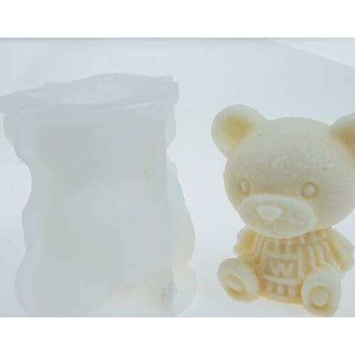 3D Teddy Bear Soap Mold Flexible Silicone Mould Candle Mold,Ice Mold Big Size 10368052