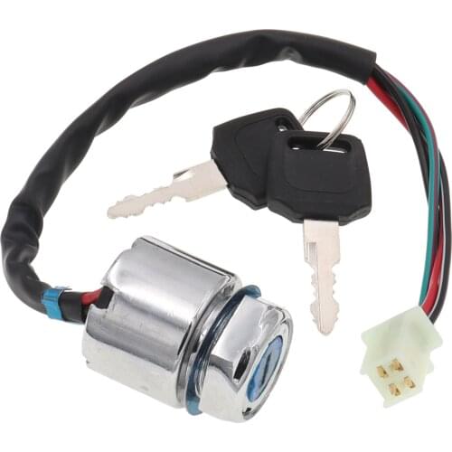 4 Wires Electric Scooter ATV Moped Metal Lgnition Key Switch Lock for 50cc 110cc 125cc 4 Wheeler Kart Motorcycles Dirt Bike