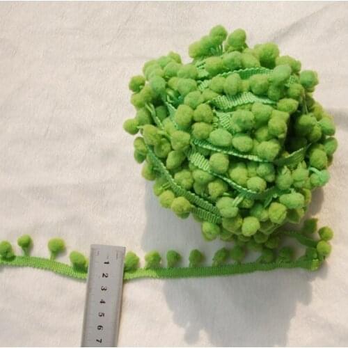 5 yards cute grass green blue color polyester PomPom fringe trim draper ball Accessories sew 0.8" ball