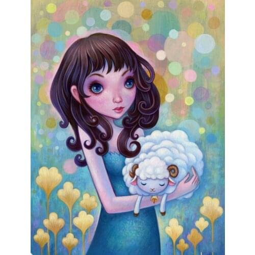 5D Diamond Embroidery Girl Cartoon Diamond Painting Kits Full Round With AB Drill Rhinestone Mosaic Cross Stitch Kit Home Decor