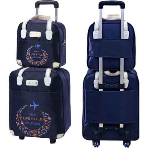 Rolling Luggage Travel Bag On Wheels Trolley suitcase with handbag go Shopping for Girls vs Women Boarding Trolley Luggage Sets