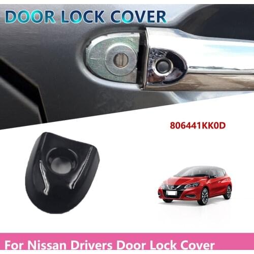Black 806441KK0D For-Nissan Juke & Micra Drivers Door Lock Cover with Key Hole Car Accessories Replacement Door Lock Cover