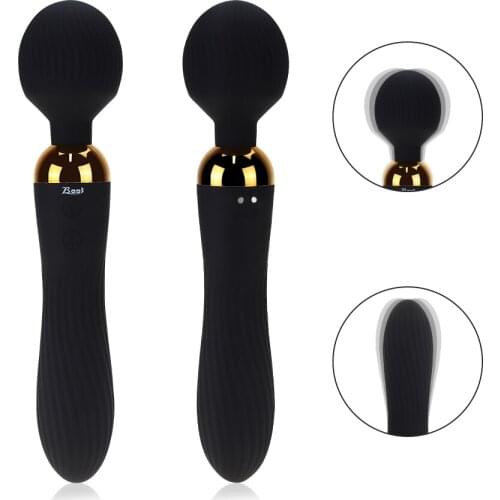 Dual Ended Vibrators G-spot Clit Stimulator Multi-frequency USB Charge Big AV Stick Dildo Vibrators Adult Sex Toys for Women