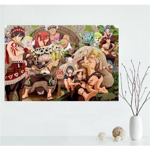E#627L56 Custom fairy tail Anime Canvas Painting Wall Silk Poster cloth print DIY Fabric Poster free shipping Y43-q