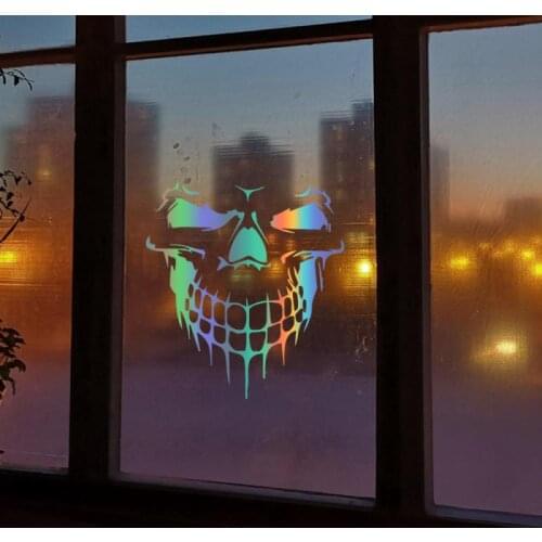 Halloween Horror Skull Sticker Waterproof Cover Scratch Decorative Sticker Window Wall Sticker Home Party Reaper Car Sticker