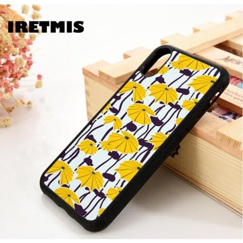 Iretmis 5 5S SE 2020 6 6S Silicone Rubber Phone Case Cover for iPhone 7 8 Plus X Xs 11 12 MINI Pro Max XR Lotus Flower Pattern
