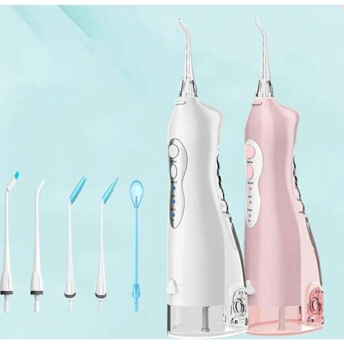 Oral Irrigator USB Rechargeable Water Flosser Dental Water Jet 220ml Water Jet Water Tank Waterproof Teeth Cleaner