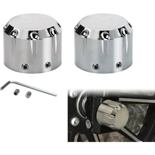 Motorcycle Front Axle Nut Covers Caps Aluminum Black/Chrome For Harley Sportster Touring Softail Dyna VRSC Fat Bob Wide Glide