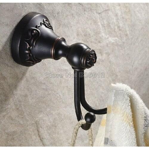 Black Oil Rubbed Brass Wall Mounted Bathroom Hardware Robe Hook Wba450