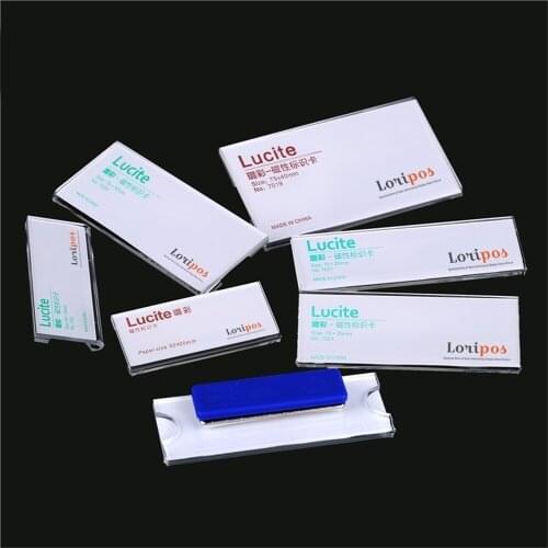Magnet Acrylic Transparent Name ID Badge Clear Holder Card Tag 10pcs