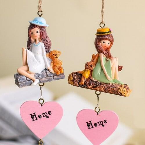 Cartoon Cute Little Girls Bell Wind Chime Hanging Decoration Home Childrens Hanging Decoration Bedroom Decor Room Accessories